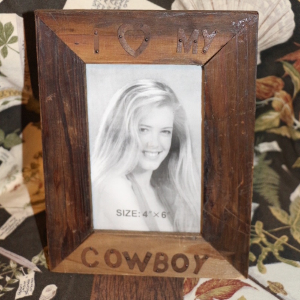 I LOVE MY COWBOY WOODEN HANDMADE FRAME